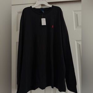 Polo Ralph Lauren Black Long Sleeve Tee with Red Logo